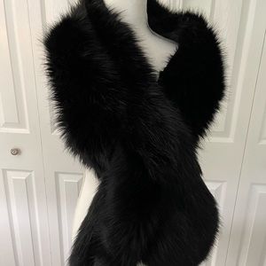 Black Faux Fur Stole